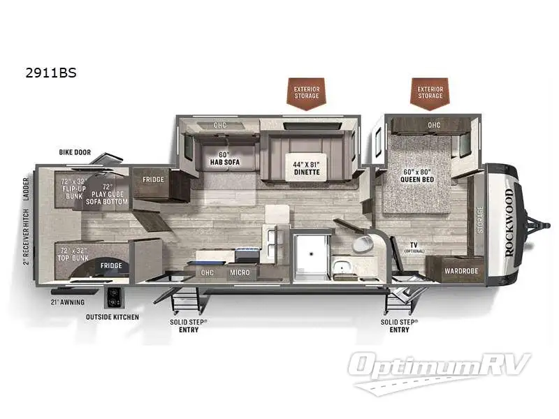 2021 Forest River Rockwood Ultra Lite 2911BS RV Floorplan Photo