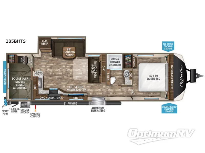 2019 Grand Design Reflection 285BHTS RV Floorplan Photo