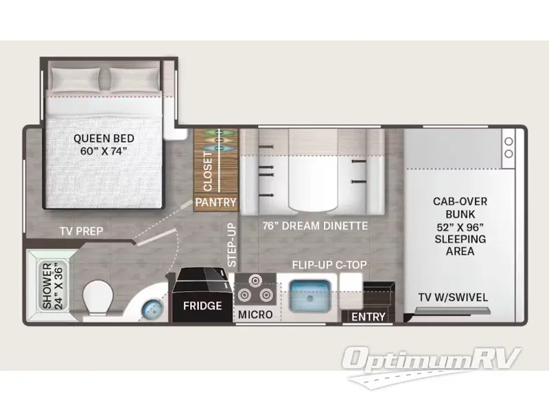 2023 Thor FREEDOM ELITE 22FE RV Floorplan Photo