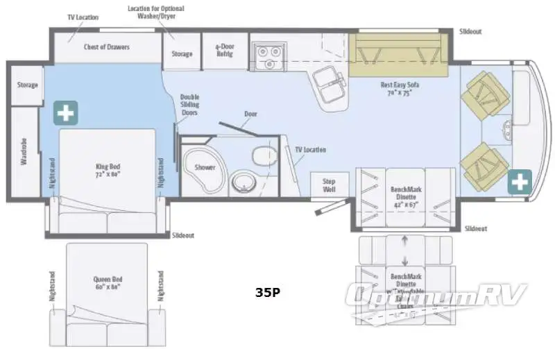 2016 Winnebago Adventurer 35P RV Floorplan Photo