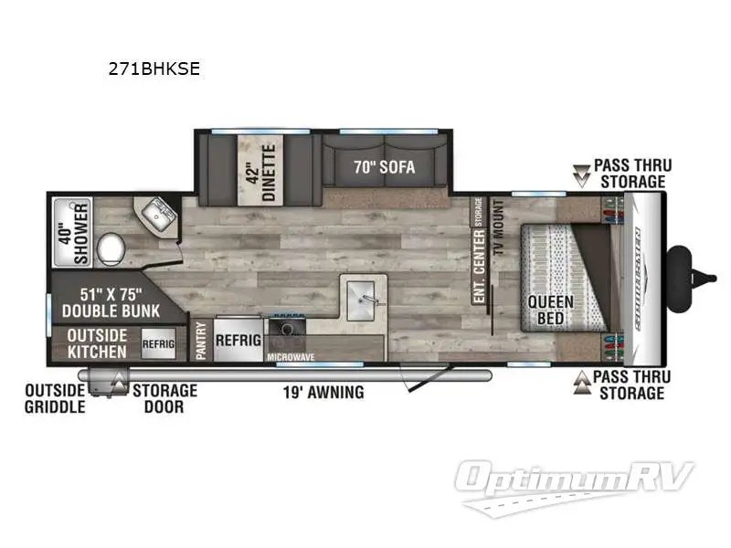 2022 KZ Sportsmen SE 271BHKSE RV Floorplan Photo