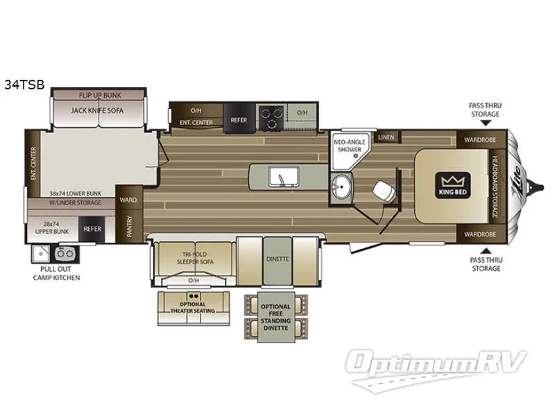 2017 Keystone Cougar 34TSB RV Floorplan Photo