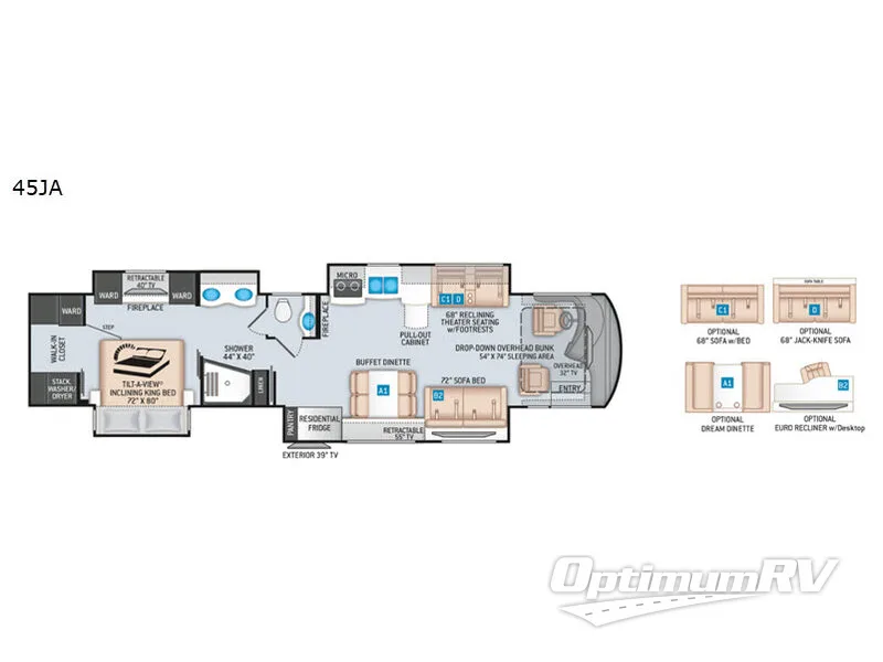 2020 Thor Tuscany 45JA RV Floorplan Photo