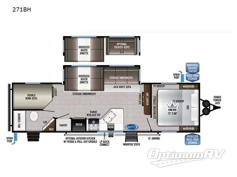 2022 East To West Della Terra 271BH RV Floorplan Photo