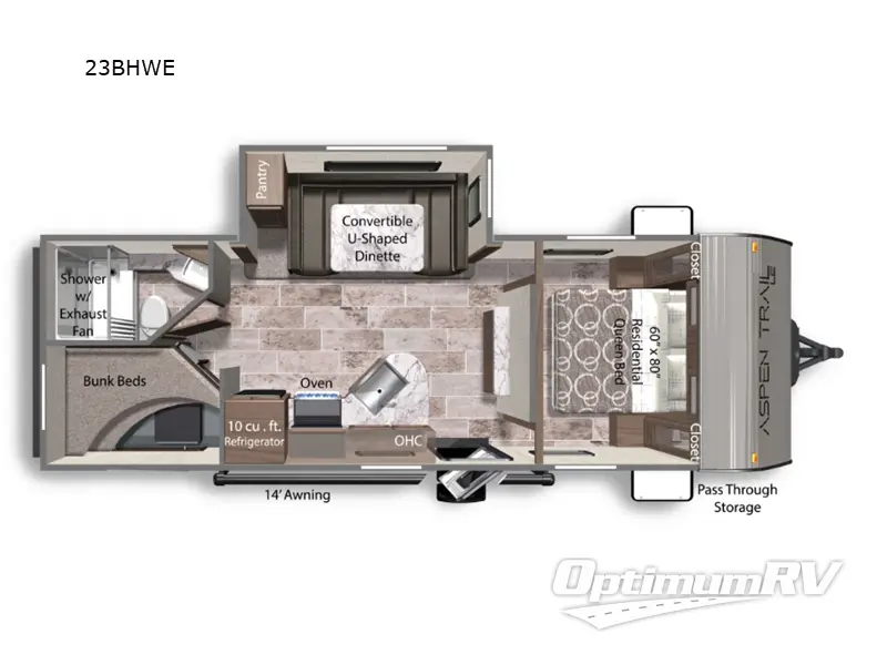 2025 Dutchmen Aspen Trail LE 23BHWE RV Floorplan Photo