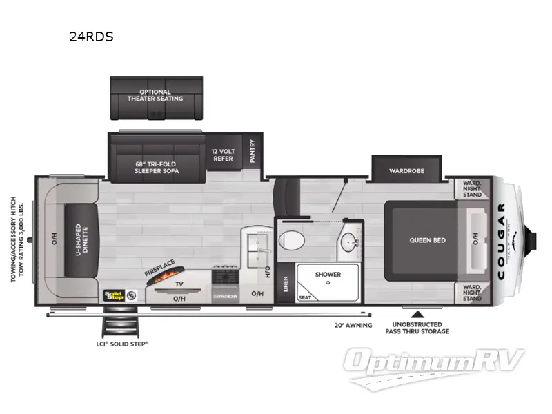 2025 Keystone Cougar Half-Ton 24RDS RV Floorplan Photo