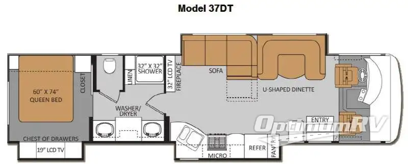 2013 Thor Challenger 37DT RV Floorplan Photo