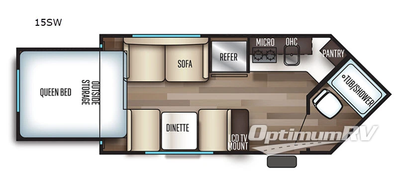 2019 Forest River Cherokee Wolf Pup 15SW Floorplan Photo