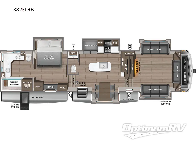 2023 Jayco North Point 382FLRB RV Floorplan Photo