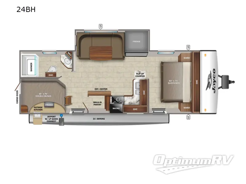 2022 Jayco Jay Feather M-24 BH Floorplan Photo