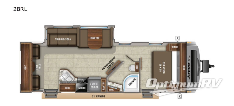 2020 Jayco White Hawk 28RL RV Floorplan Photo