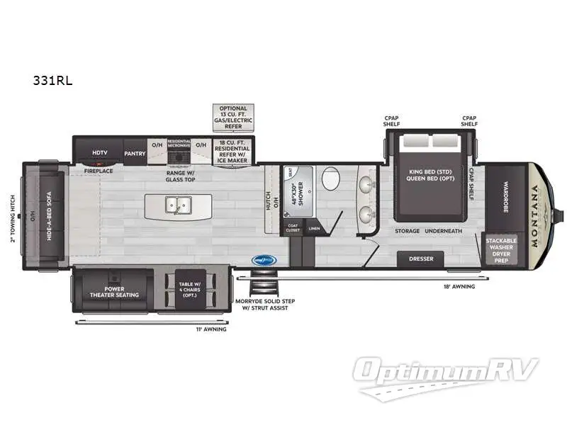 2022 Keystone Montana High Country 331RL RV Floorplan Photo