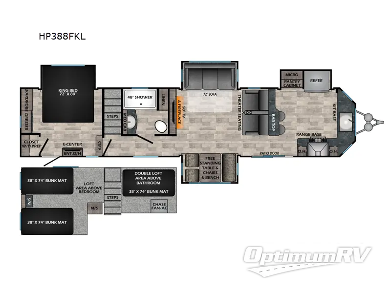 2022 CrossRoads Hampton HP388FKL RV Floorplan Photo