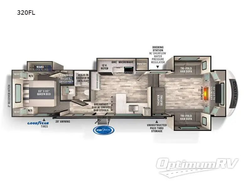 2022 Forest River Impression 320FL RV Floorplan Photo