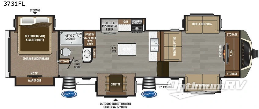 2017 Keystone Montana 3731 FL RV Floorplan Photo