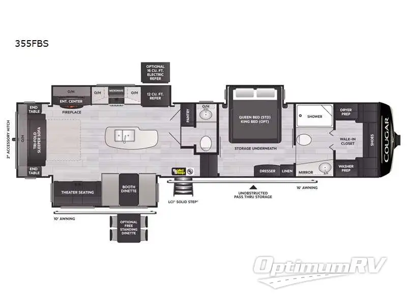 2022 Keystone Cougar 355FBS Floorplan Photo