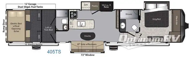 2016 Keystone Raptor 405TS RV Floorplan Photo