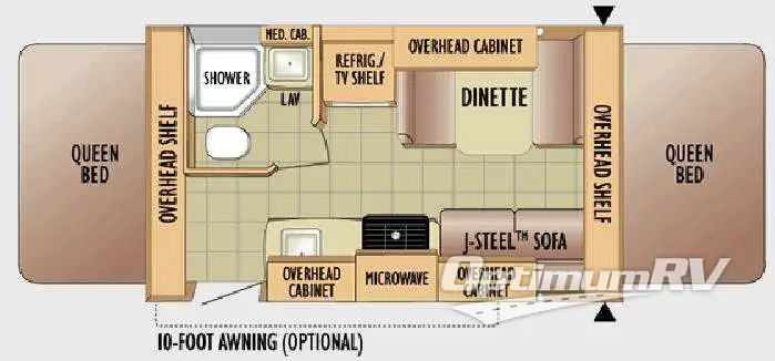 2010 Jayco Jay Feather Ex-Port 17Z RV Floorplan Photo