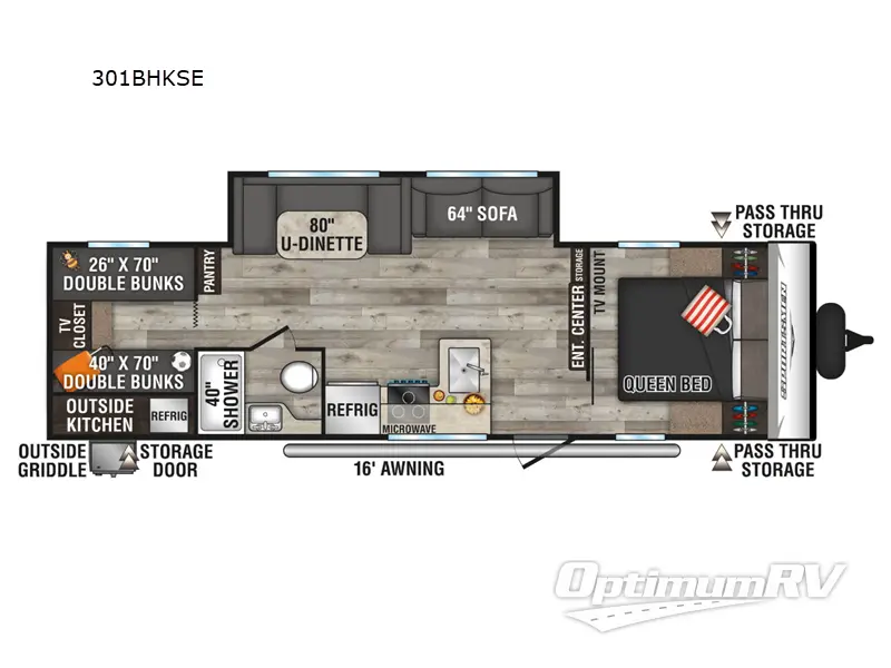 2023 KZ Sportsmen SE 301BHKSE Floorplan Photo
