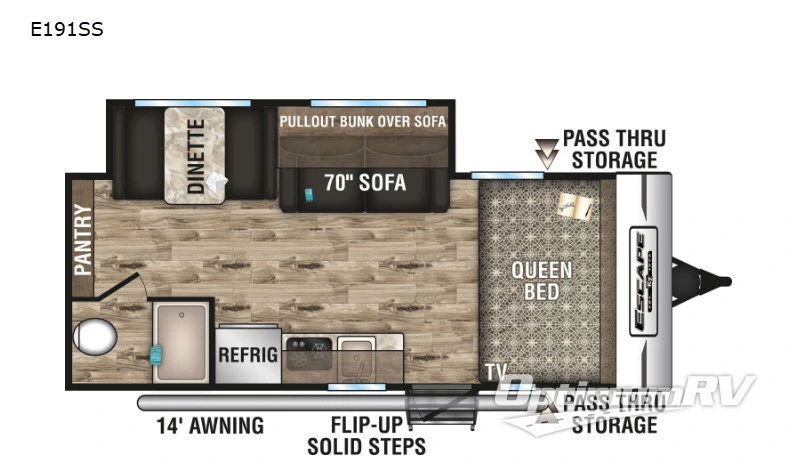 2019 KZ Escape E191SS Floorplan Photo