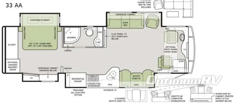 2022 Tiffin Allegro RED 33 AA RV Floorplan Photo