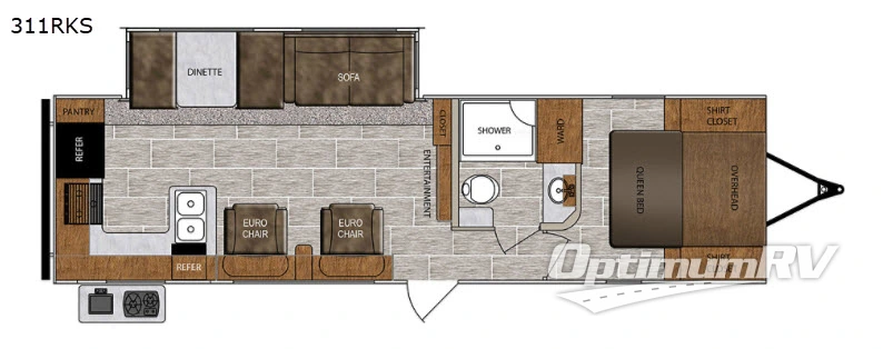 2018 Forest River Wildcat 311RKS RV Floorplan Photo