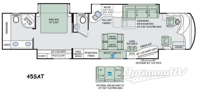 2016 Thor Tuscany 45AT Floorplan Photo