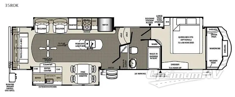 2015 Forest River Sandpiper 35ROK RV Floorplan Photo