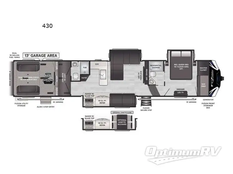 2021 Keystone Fuzion 430 RV Floorplan Photo