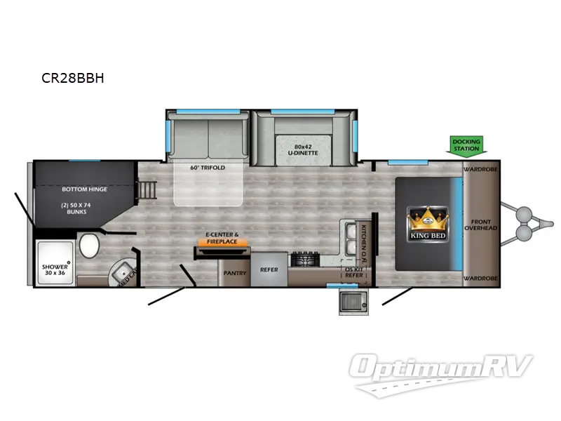 2021 CrossRoads Cruiser Aire CR28BBH RV Floorplan Photo