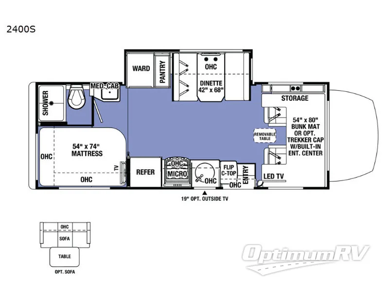 2019 Forest River Sunseeker MBS 2400S RV Floorplan Photo