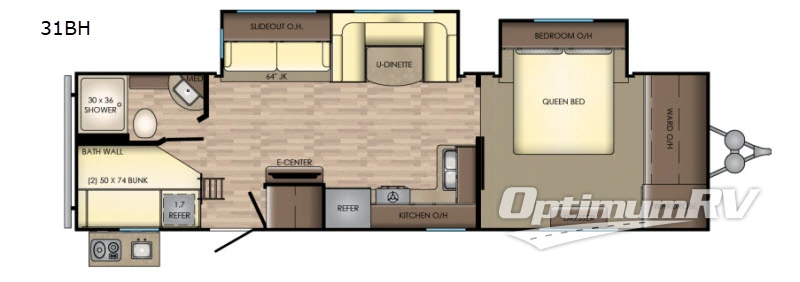 2018 CrossRoads Volante 31BH Floorplan Photo