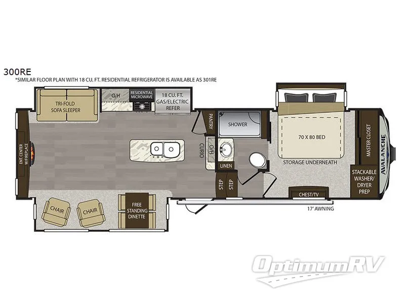 2018 Keystone Avalanche 300RE RV Floorplan Photo