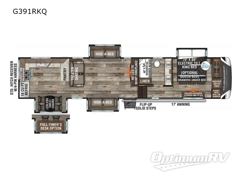 2021 KZ Durango Gold G391RKQ RV Floorplan Photo