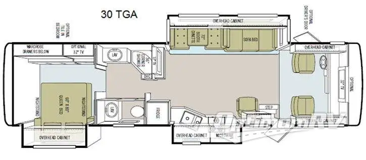 2011 Tiffin Allegro 34 TGA RV Floorplan Photo