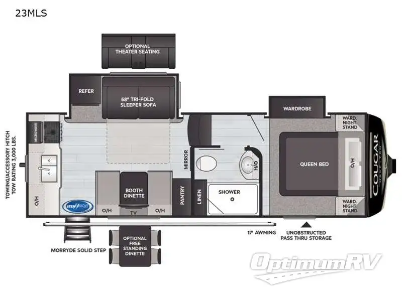 2021 Keystone Cougar Half-Ton 23MLS Floorplan Photo