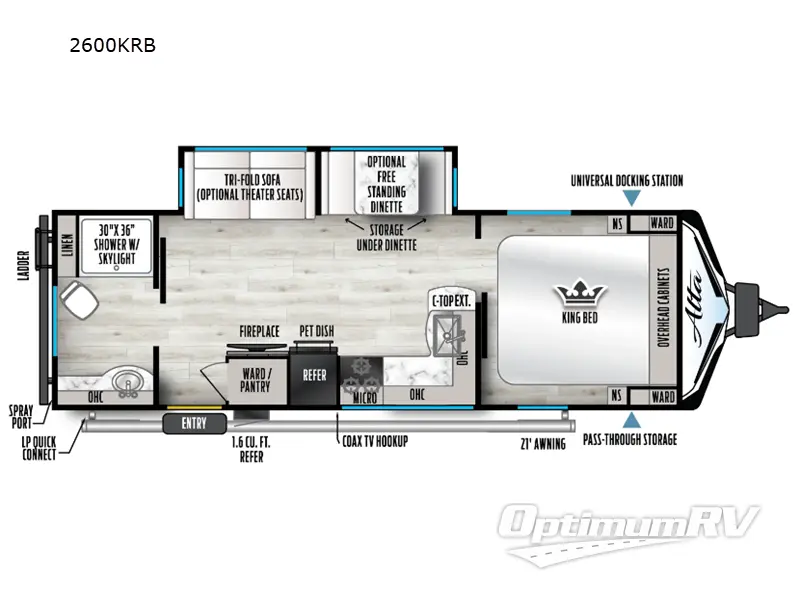 2025 East To West Alta 2600KRB RV Floorplan Photo