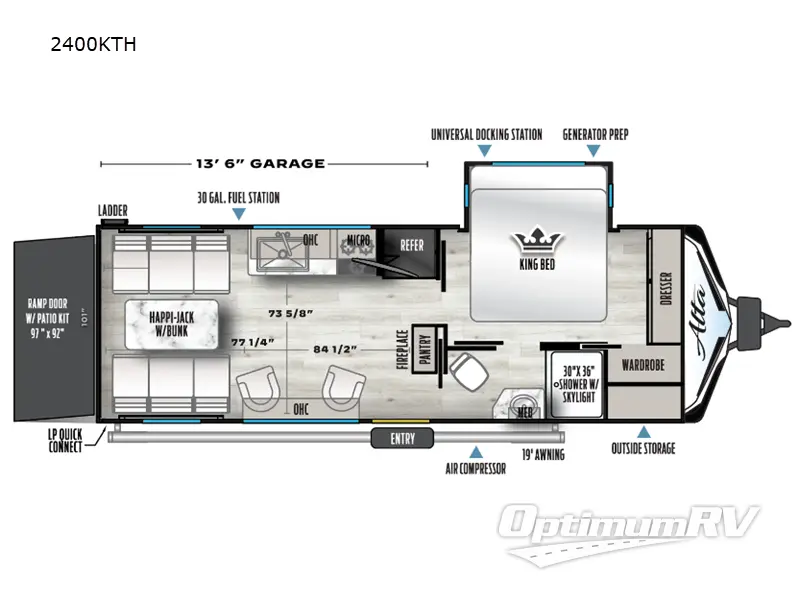 2025 East To West Alta 2400KTH RV Floorplan Photo