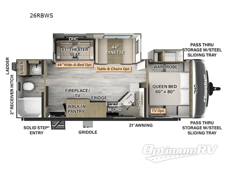 2024 Forest River Flagstaff Super Lite 26RBWS RV Floorplan Photo