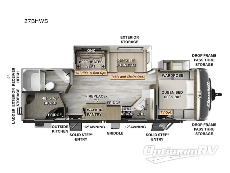 2024 Forest River Flagstaff Super Lite 27BHWS RV Floorplan Photo