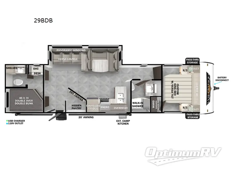 2024 Forest River Wildwood 29BDB RV Floorplan Photo