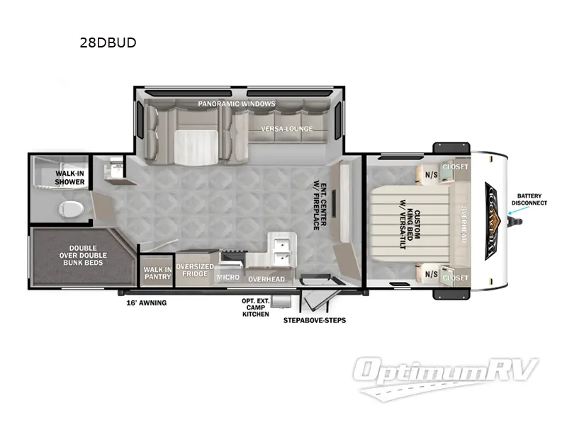 2024 Forest River Wildwood 28DBUD RV Floorplan Photo