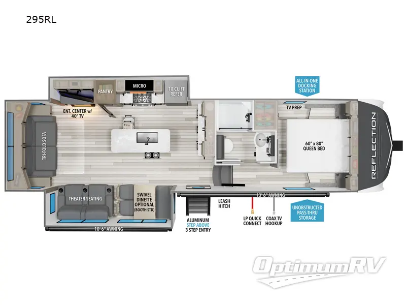 2024 Grand Design Reflection 150 Series 295RL RV Floorplan Photo