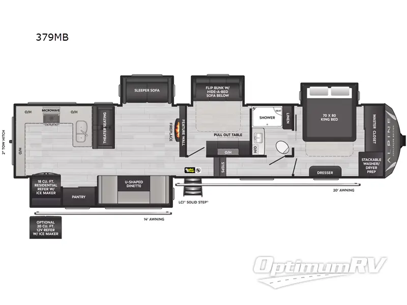 2025 Keystone Alpine Avalanche Edition 379MB RV Floorplan Photo