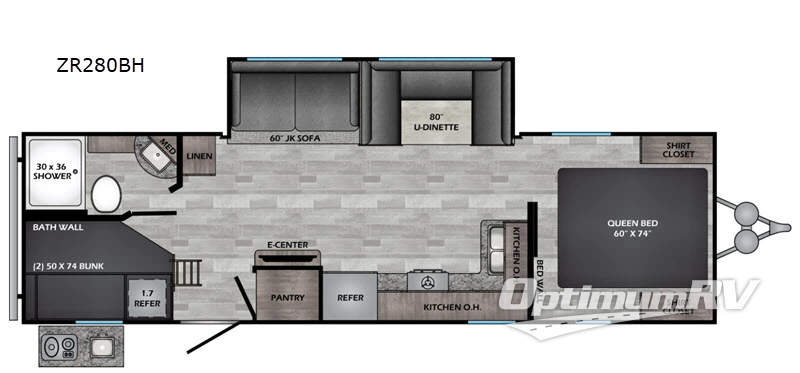 2020 CrossRoads Zinger Lite ZR280BH RV Floorplan Photo