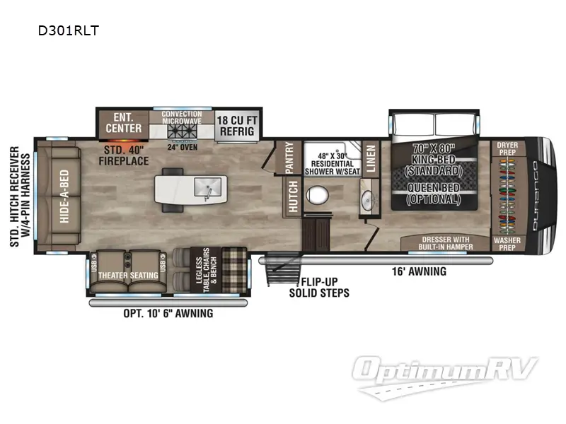 2024 KZ Durango D301RLT RV Floorplan Photo