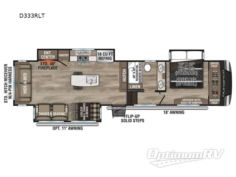 2024 KZ Durango D333RLT RV Floorplan Photo