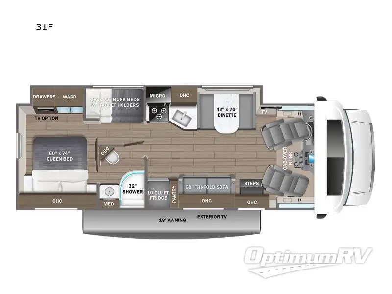 2024 Entegra Odyssey 31F RV Floorplan Photo