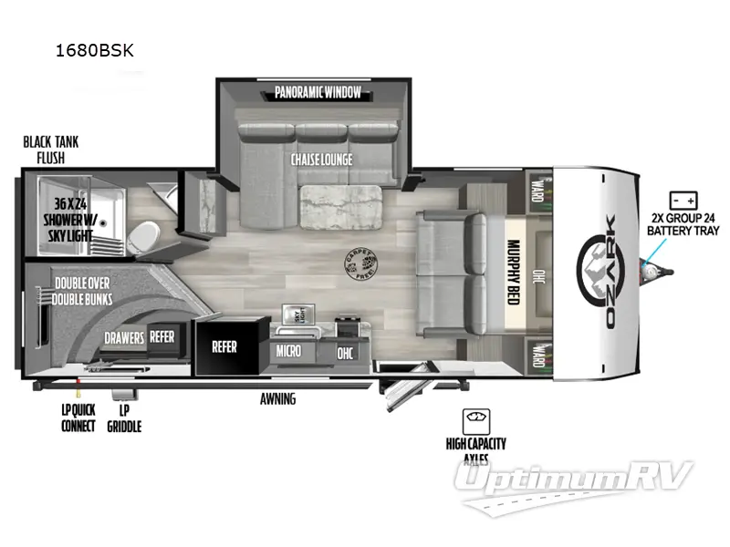 2024 Forest River Ozark 1680BSK RV Floorplan Photo