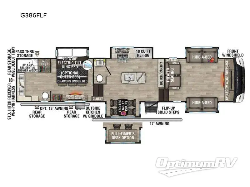 2024 KZ Durango Gold G386FLF RV Floorplan Photo